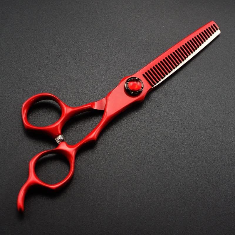 Škare za rezanje kose, 6 inčne crvene frizerske škare Profesionalno šišanje rezača za rezanje frizerskih