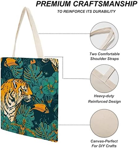 Egzotična Platnena torba od tukana i tigra za višekratnu upotrebu torba za namirnice torba za kupovinu sa