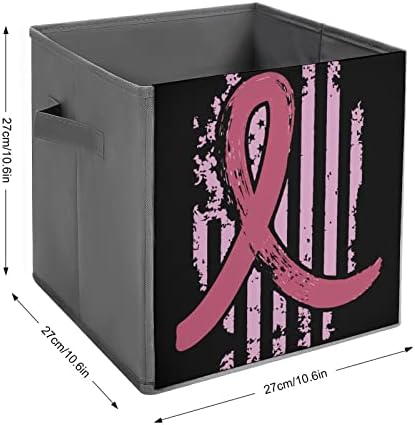Retro boja ružičasta vrpca rak dojke sloj tkanine za pohranu kabine za kablore za kabloru s ručkama s ručkama