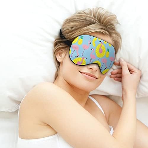 Flamingo i ananas mekano maska ​​za masku za spavanje za spavanje za sjenčanje Udobnost za povezivanje sa elastičnim