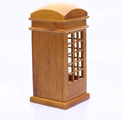 Xjjzs glazbena kutija-antikni vintage Engleski telefonska govornica Wind up Wooden Music Box Igrajte dvorac na