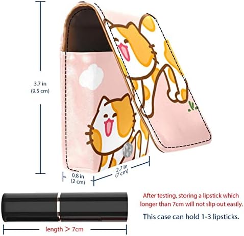 ORYUEKAN Mini torba za šminkanje sa ogledalom, torbica za kvačilo od umjetne kože, crtana životinja