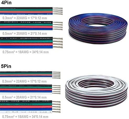 WDONGX emajlirana bakrena žica 10m električni kabl 2 pin / 3pin/4pin / 5Pin kabl 22/20 / 18AWG PVC kabl električna