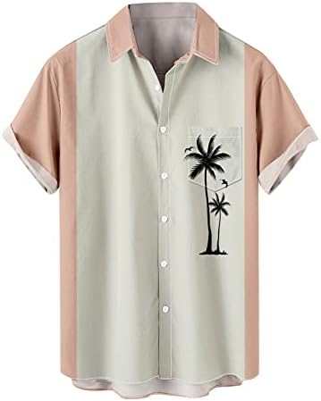 Muške majice na plaži sa džepom, muškarci Ljetni labavi fit vrhovi kratkih rukava Havajska košulja brzo suho