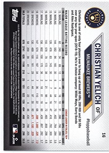 2021 TOPPS National bejzbol kartica Dan 16 Christian Yelich Milwaukee Brewers bejzbol kartica NM-MT