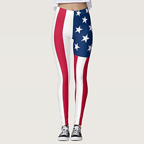 Ruiruilico 4. jula Američka zastava Žene Yoge Tajice Tummy Control Stretchy Work Logings 2023