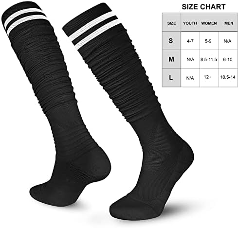 Dingcooler Scring Football Socks 2 pakovanje, dodatne duge podstavljene atletske čarape za muškarce i
