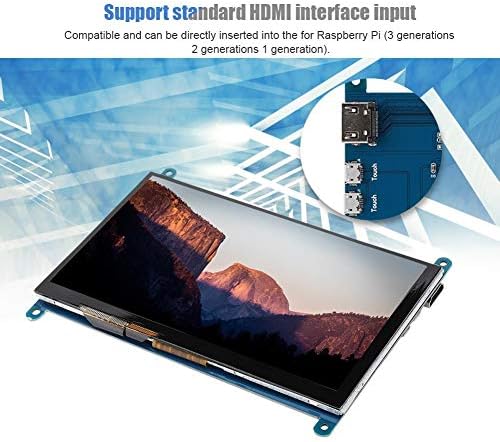 Ekran, 7 inčni mali prenosivi LCD HDMI 1024x600 Ultra HD ekran kapacitivni ekran osetljiv na