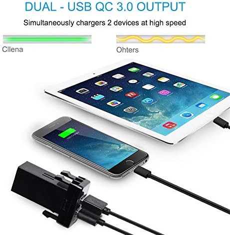 Cllena Dual USB Port 6.4 a QC3.0 Adapter za utičnicu za brzo punjenje za Toyotu, kompatibilan sa mobitelom