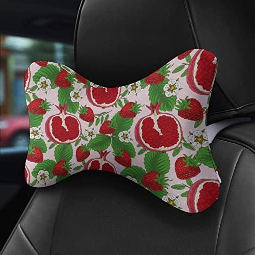 Strawberries Guava Cvijeće 2pcs Jastuci za automobile Prozračivo automatsko naslon za odmor Custus Udobni jastuk za sjedalo se nalazi u svim vozilima