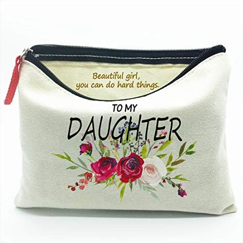 Poklon torbe za kćer - Rođendan za diplomiranje Božićni poklon za kćer - platno kozmetička torba