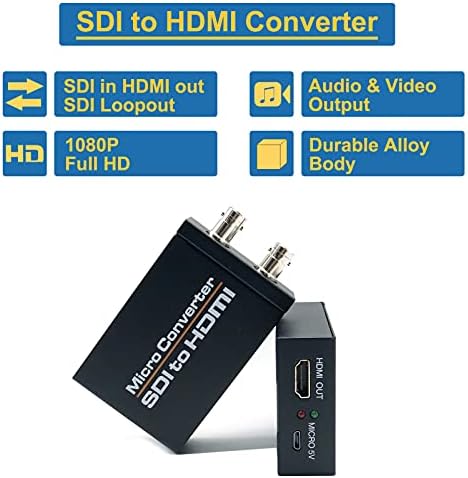 DESTANK SDI u HDMI Converter, SDI u HDMI Out Out SDI Loopout, 1080p Automatsko otkrivanje automatskog