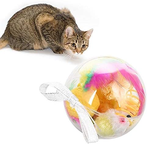 Mačke igračke postavilo poklon prozirni paket Sisal Ball