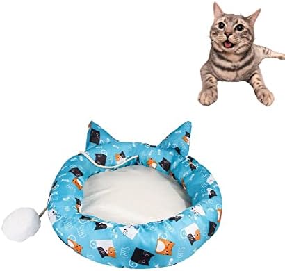 Krevet za mačke koji se samo zagrijava-uzorak za mačke lijepe uši krevet za kućne ljubimce s loptom za igračke