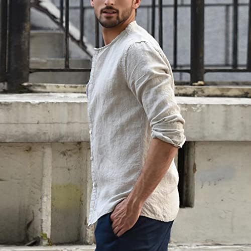 Bluza pamuk muški rukavi ljetni prozračni vrhovi duga platnena košulja muška bluza Muška Dress T Shirt
