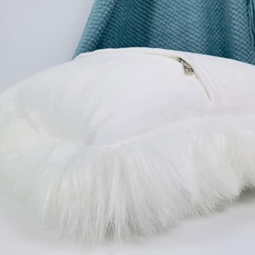 Hola Fiesta 2 Papuče jastuk za bacanje prekrivena bijelom i gornjom smeđom duga kosom za kauč