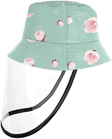 Zaštitni šešir za odrasle sa štitnikom za lice, ribar šešir protiv sunčeve kape, proljetni cvjetovi cvijeća
