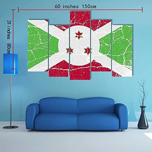 Ergo plus zastava Burundi Wall Art zadivljujući se ispruženo slikanje spremno za objesiti za kućni dekor -