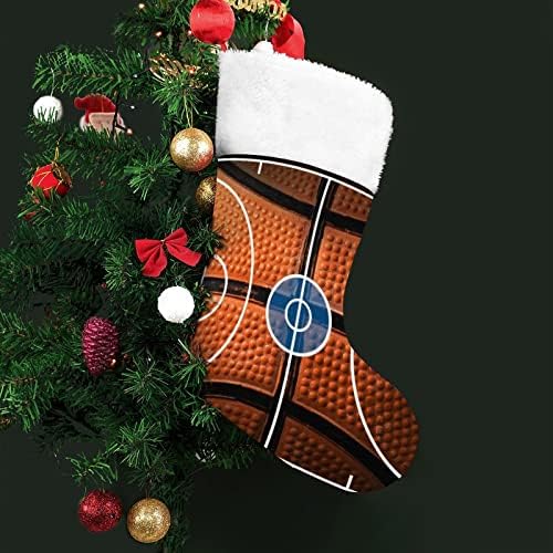 Košarkaški teren Crveni božićni praznici Čarape za kućne ukrase za Xmas Tree Kamin Viseći čarape