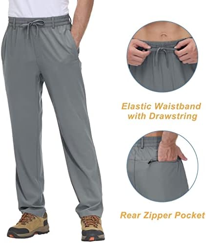 Kefitevd muške hlače s džepovima lagane brzih suhih dukseva elastične hlače za struk za struku za trčanje