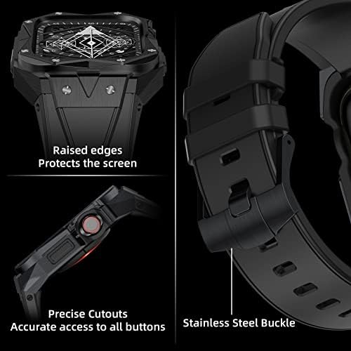 Metal Case Band Kompatibilan sa Apple Watch-om 45mm IWATCH serije 8/7, muškarci od nehrđajućeg