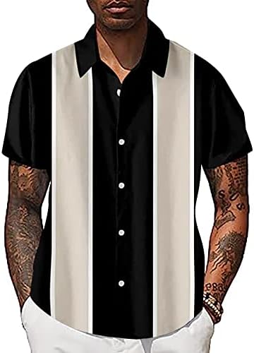 Bmisegm Summer muške majice muška košulja kratki rukavi sa štampanim dugmetom down ljetna plaža Dress shirts