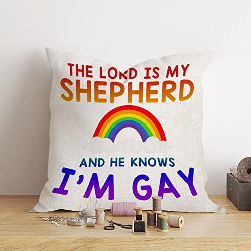 Rainbow Jednakost Lezbijka Gay LGBTQ Backing Jastuk Gospodar je moj pastir i on zna da sam gej jastuk