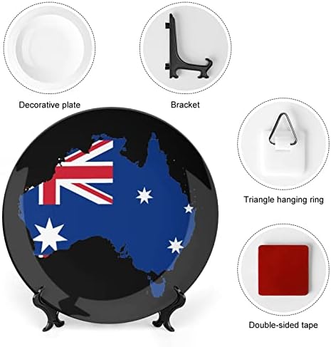 Australijska mapa zastava Viseća keramička ukrasna ploča sa ekranom Prilagođeni godišnjički vjenčani pokloni za par roditelja Njezin muž