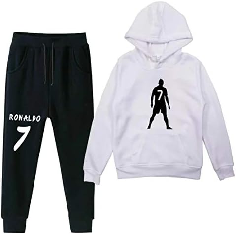 Jotolan Kids Boys Ronaldo Fleece Trackice Topla odjeća, dukseri s kapuljačom, dukseve i ležerne duksere 2pcs set