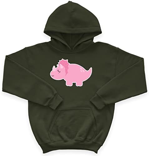 Pink Triceratops Kids 'Sponge Fleece Hoodie - Dinosaur Kids' Hoodie - slatka kapuljača za djecu