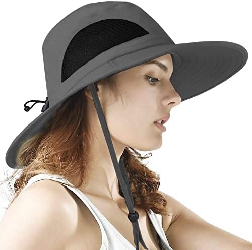 Dukars Unisex Wide Wide Wide Sunčani šešir, na otvorenom UPF 50+ Vodootporni boonički šešir Ljetni
