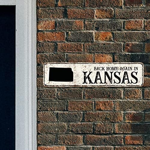 Kansas State Silhouette Wall Art Decor Metal Sign Ponovo u Kansas Art Sign American State