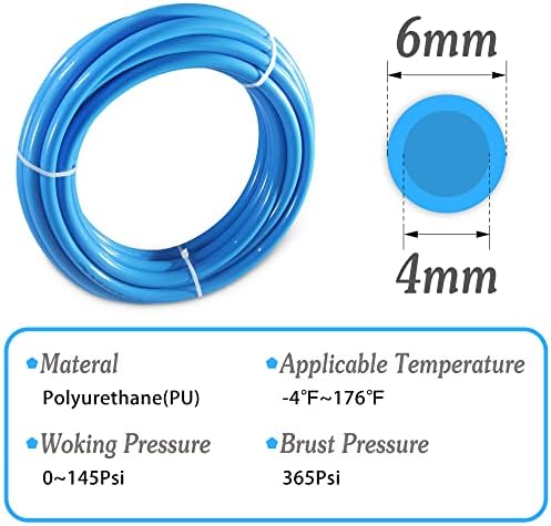 MSAEIQUN pneumatske cijevi plavi poliuretan Pu crevo za vazduh komplet cevi 6mm od 4mm ID 10