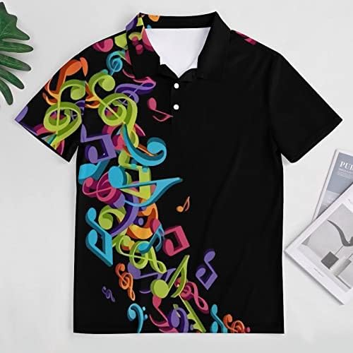 Bmisegm ljetne majice za muškarce Muška Moda Retro 3D Digitalna štampa dugme rever kratki rukav