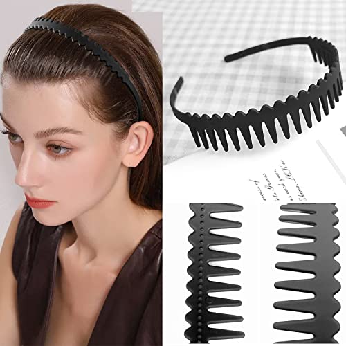 LAPOHI 8 kom neklizajuće modne plastične trake za glavu bez napora sa češljem za zube mršave trake za kosu