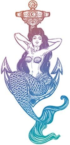 EW dizajnira seksi vintage pin gore sirena crtani film - pastel ombre vinil naljepnica od branika