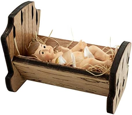 Baby Isus u jaslama / savršeno za scenu rođenja u zatvorenom / tradicionalna vjerska Božićna dekoracija