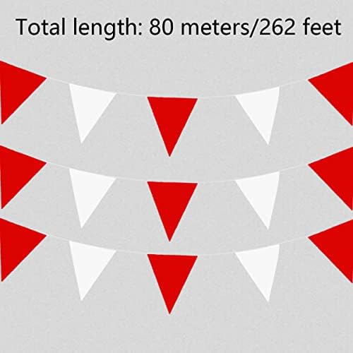 80 metara / 262 stopa crveno-bijelo rušenje Trokuta za zastave zastavice, tkanina banner vijenca Svečana