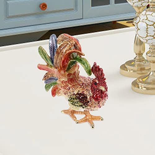 Fomiyes Rooster Trinket kutije za zglobovi nakit kutiju piletine figurice ručno oslikane životinje ukrasi