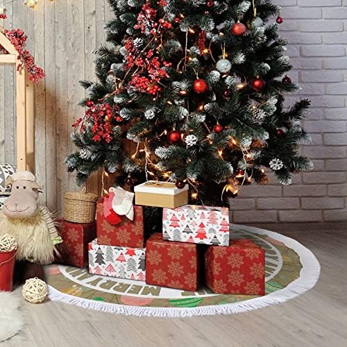 Suknja sa božićnom drvom s tasselom, božićnim psećom silueta Xmas Tree Mat, 30 zimska božićna prostirka,