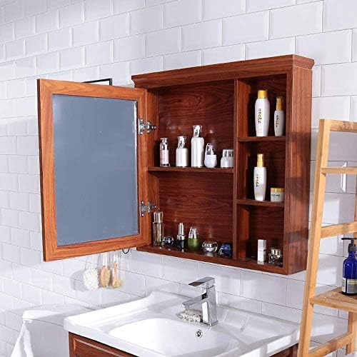 HTLLT Beauty ogledalo za šminkanje Američki ormar za ogledalo za kupatilo smeđe / skriveno toaletno