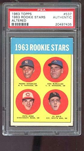 TOPPS 1963 537 Rookie Stars Pete Rose Al Weis RC PSA AA Ocjenjivane bejzbol kartice - Bejzbol