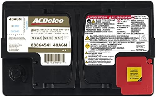 Acdelco 48AGM Professional Automotive AGM BCI Grupa 48 Baterija sa pomoćnim kablom za pomoćnu bateriju