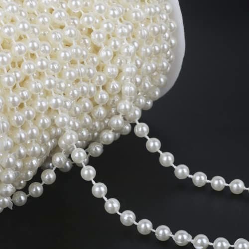 30garci FAUX Ivory Pearl perle Strand, Pearl Bead Roll za svadbenu zabavu, zanatske zalihe, 6 mm
