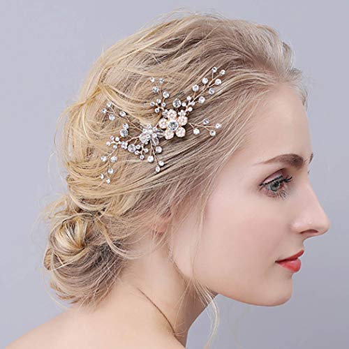 Barode Bridal vjenčanje češalj za kosu Gold Rhinestone bočni češljevi Crystal Bride Flower hair Accessories za