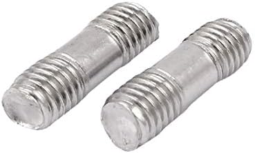 X-dree m8x25mm 304 nehrđajući čelik dvostruki navojni navojni zubi Rod srebrni ton 50pcs (m8x25mm 304 de doble
