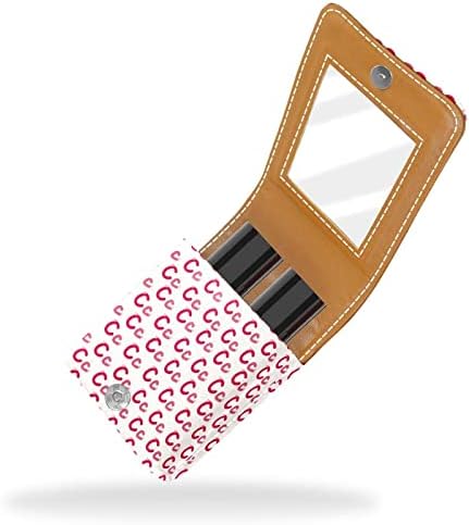 ORYUEKAN Mini torba za šminkanje sa ogledalom, torbica za kvačilo od umjetne kože, Print crtanog slova C