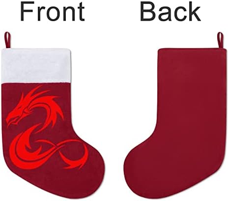 Crveni zmaj Božićne čarape Viseći čarape Ispis Xmas Tree Kamin Dekoracije