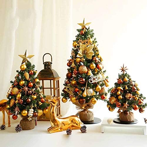 CAIXIN Umjetni mini božićni bor, premium ekološki prihvatljiv tablice Xmas Tree Holiday Dekor sa LED svjetlima