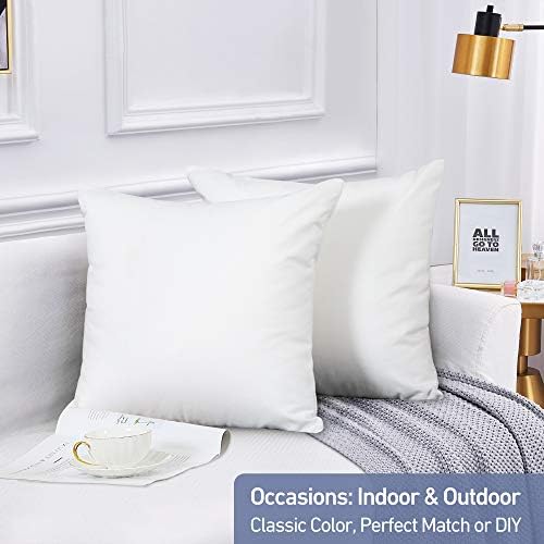 Oubonun bijeli jastuk od bijelog bacanja 18x18, umjetnički posteljinski kvadratni ukrasni jastuk